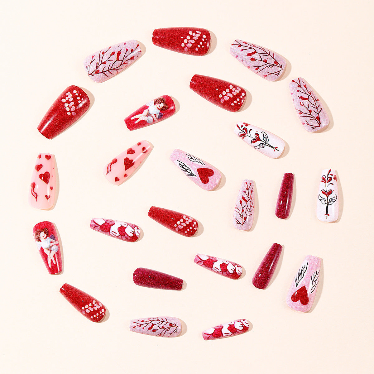 Romantisches Herz-Themen-Acryl-Nail-Art-Set Brehn
