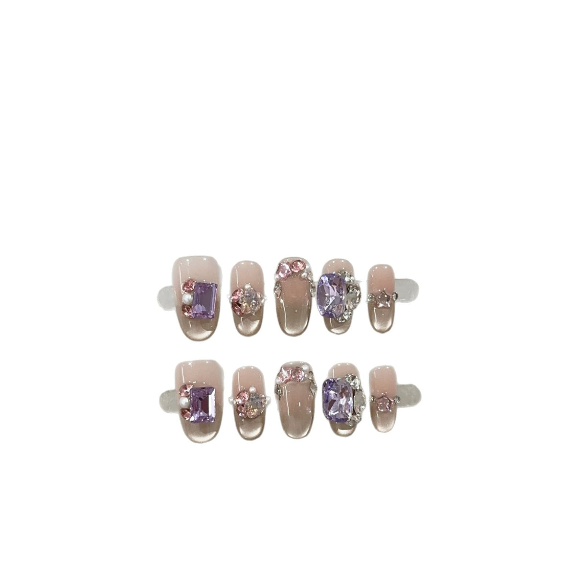 Elegante mit Rhinestones verzierte Aufklebnägel