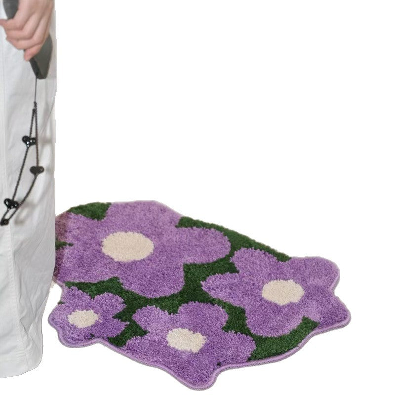 Floral geformter Badezimmerteppich Brehn