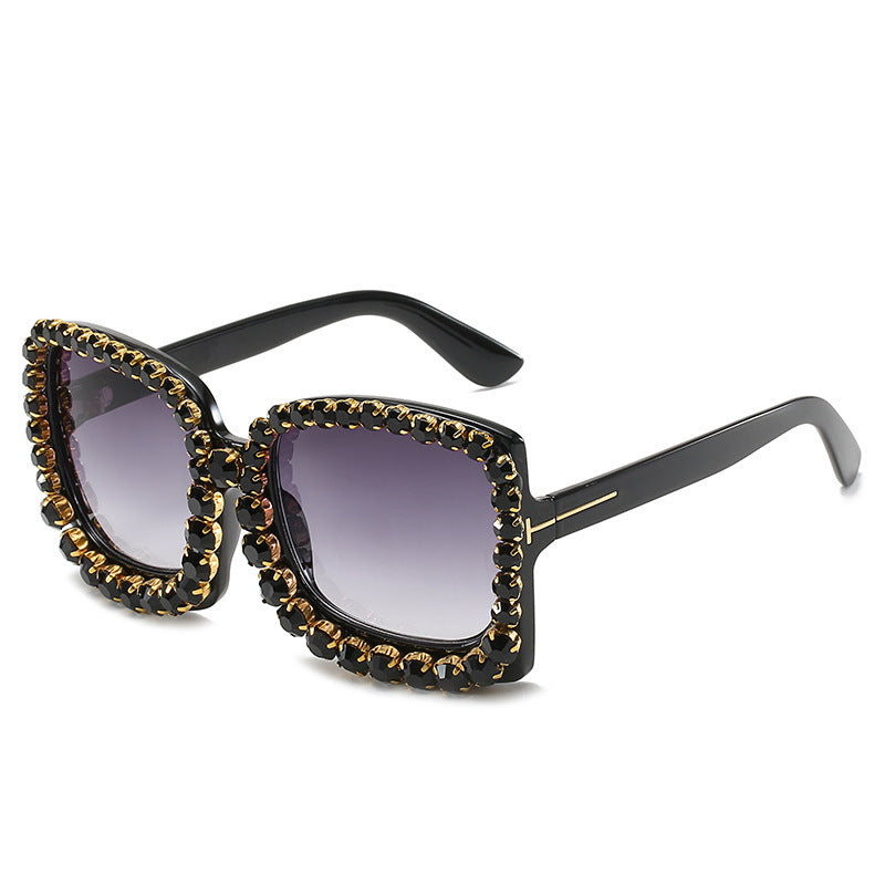 Glamouröse mit Strass besetzte Oversized-Sonnenbrille Brehn