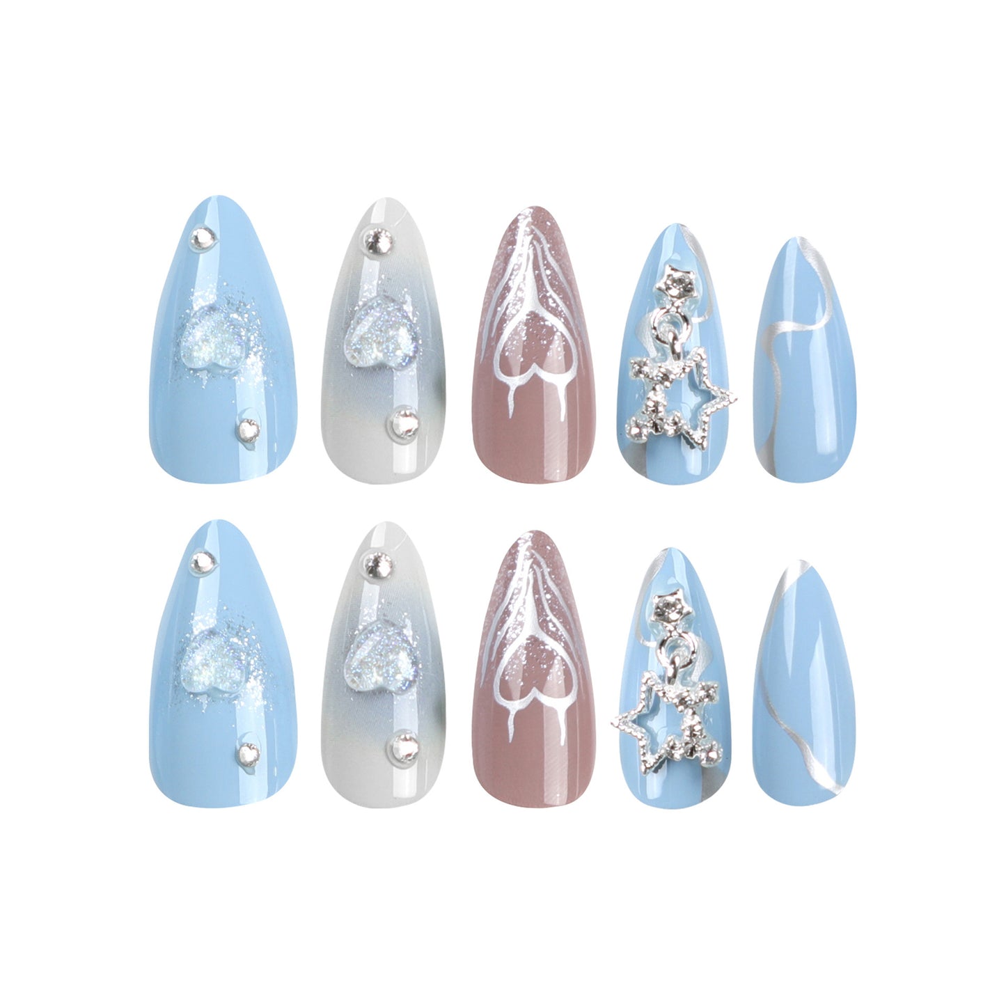 Künstlerisches Press-On Nail Art Set Brehn