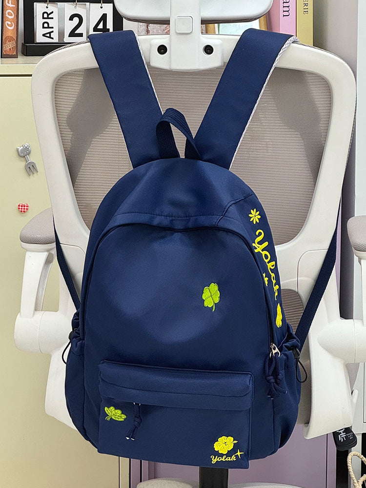 Lässiger Mehrfach- Taschen Bestickter Schulrucksack
