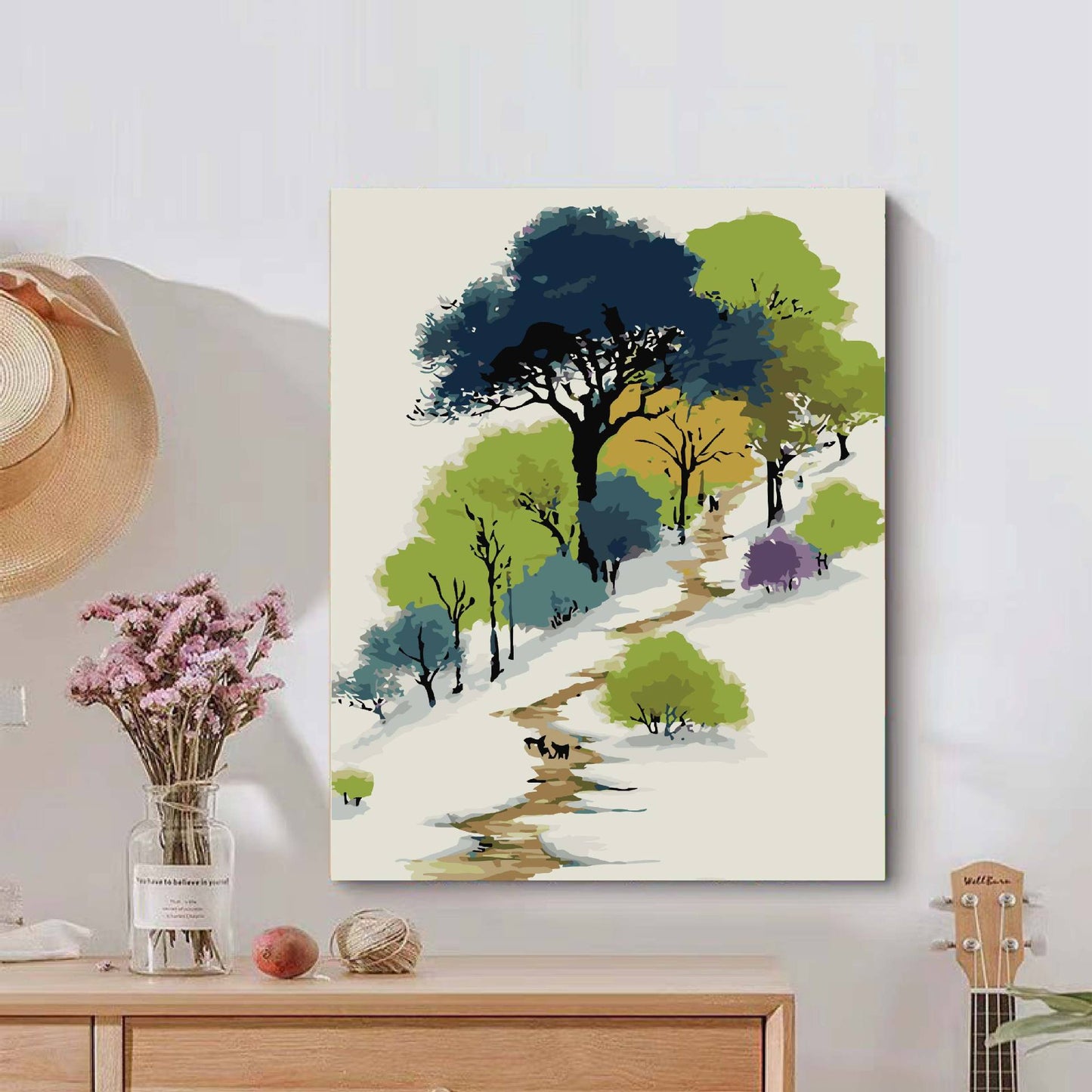 Natur-inspiriertes ruhiges Landschafts-Canvas-Kunstwerk Brehn