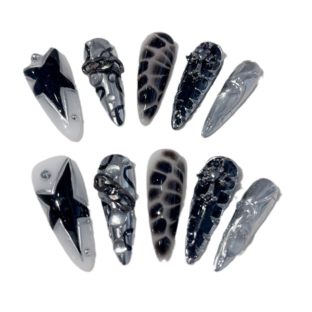 Gothic-Themen Druck-Nagelset
