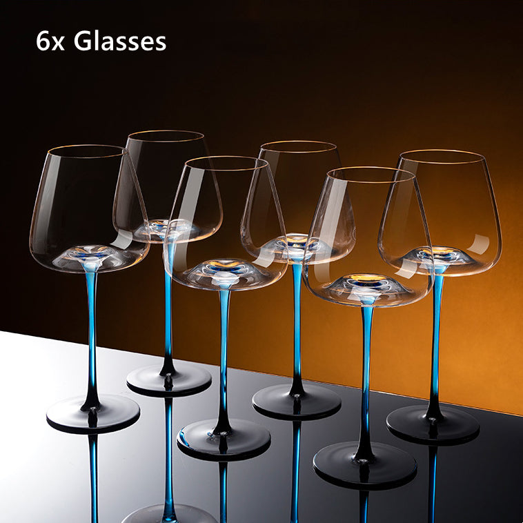 Kristallglas Blau Stiel Burgunder Weinglas Mit Blauem Berg Weinkaraffen Sets | Brehn