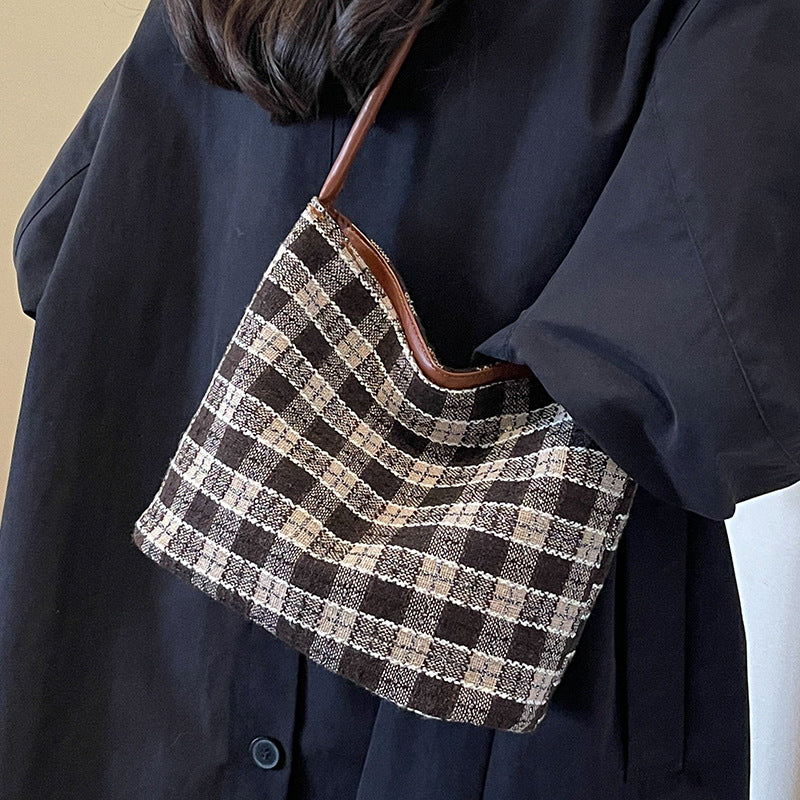 Klassische karierten Schultertasche