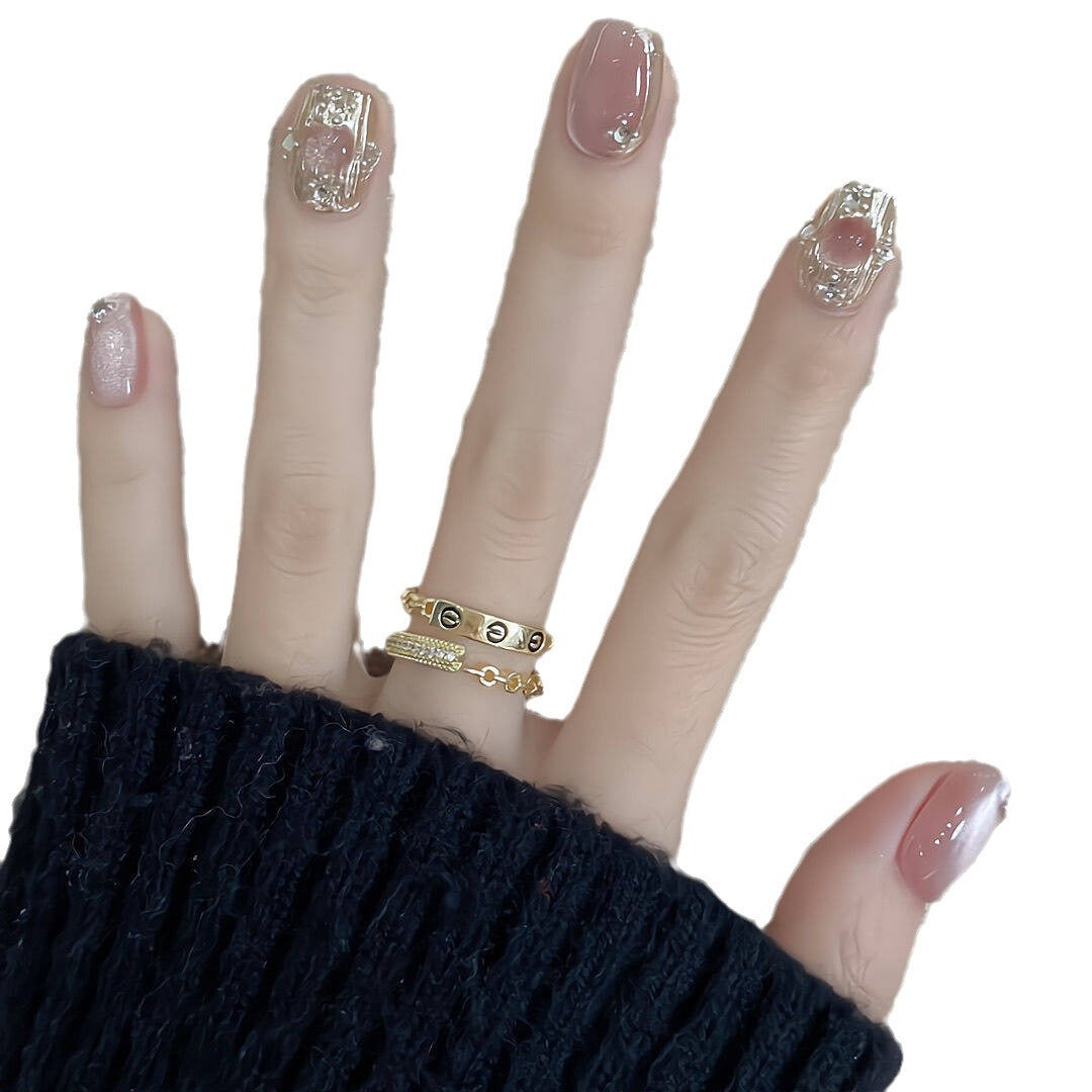 Elegante Press-On Nagelkunst Erweiterungen Brehn