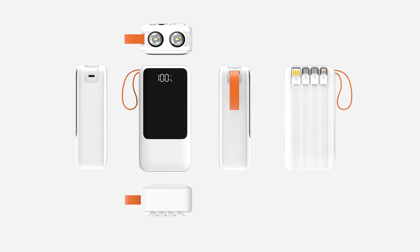 Tragbare Powerbank mit Intelligenter Led-Anzeige und Multifunktions-Ladeanschlüssen Brehn
