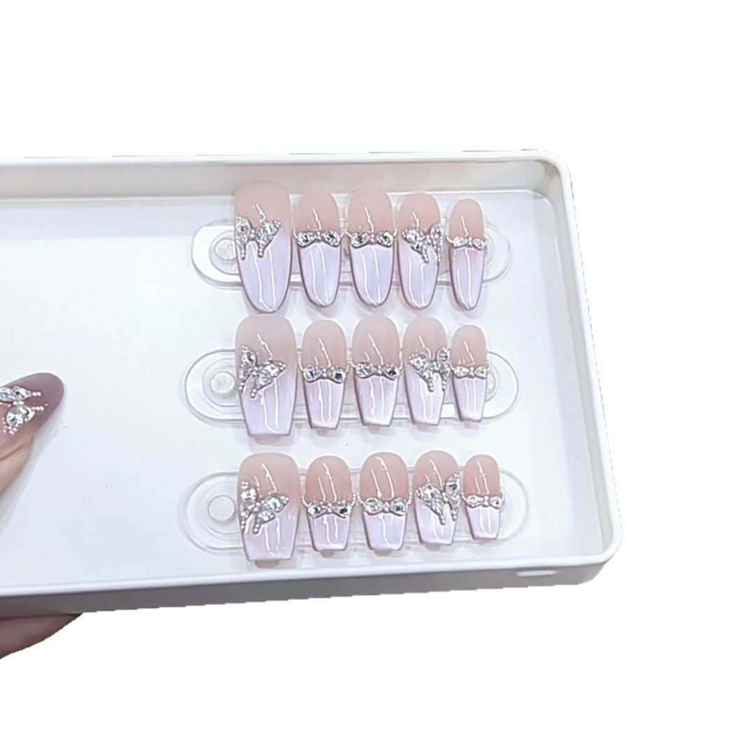 Luxus Strass-Verzierte Press-On Nagelkunst Set Brehn