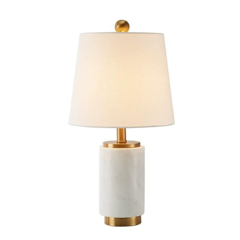 Marmortischlampe mit goldenen Akzenten