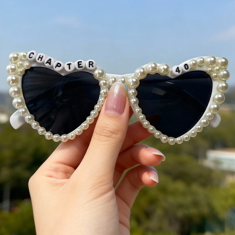 Perlenakzentierte Herzförmige Sonnenbrille Brehn