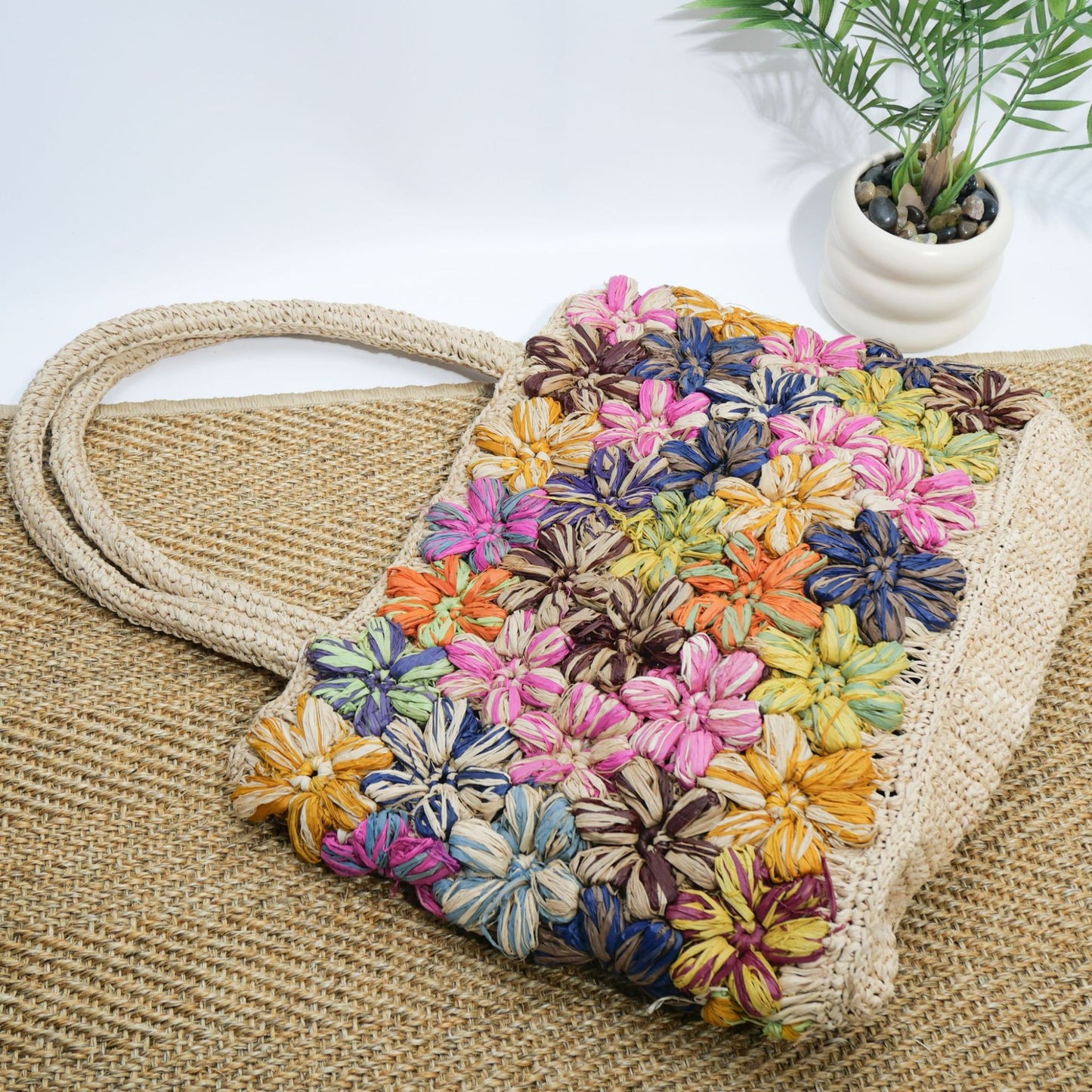 Handgefertigte Dekorative Blümchen Tasche Brehn