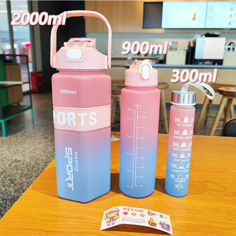 Damen Sport-Wasserflasche mit motivierenden Skalen Brehn