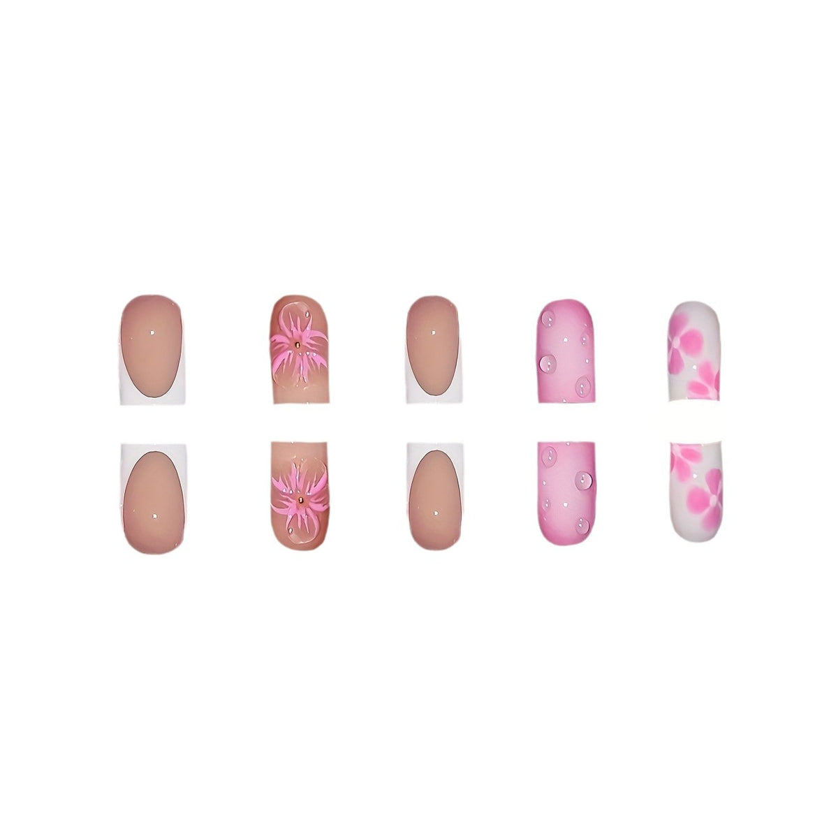 Künstlerische Florale Nagelkunst Verlängerungen Brehn