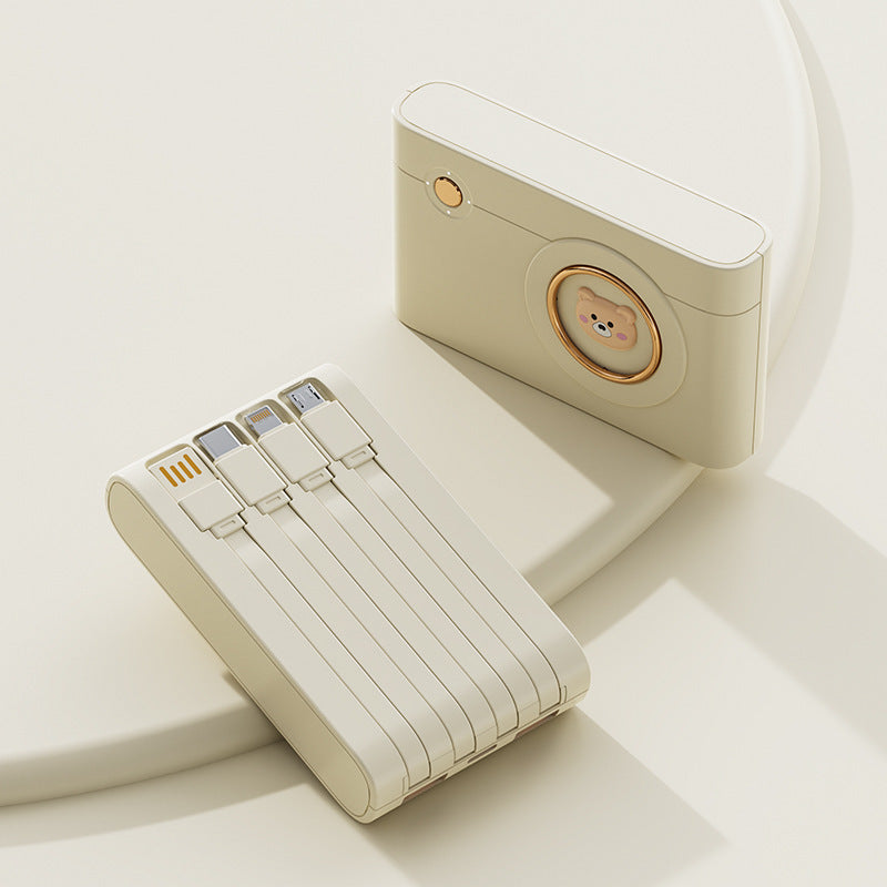 Tragbare Powerbank mit integriertem Kabelsystem und innovativer Ladefunktionen Brehn