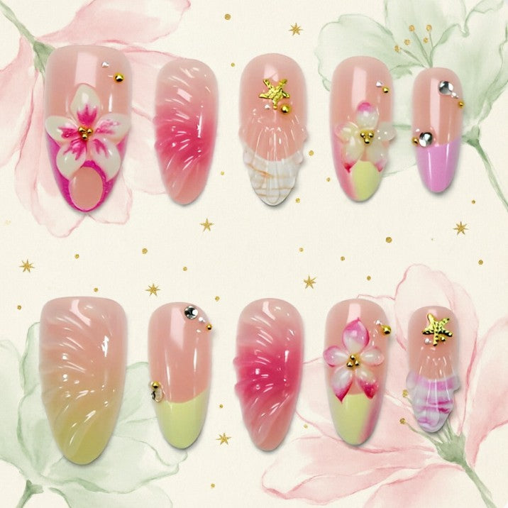 Kunstnägel mit Floralen 3D-Motiven Brehn