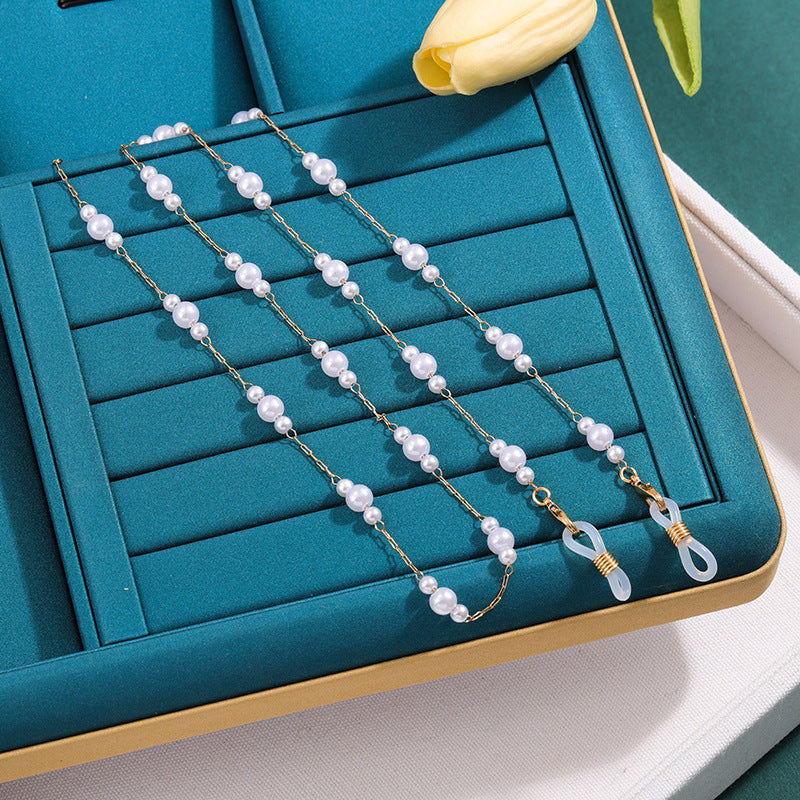 Elegante Perlenkette Brillenband Brehn