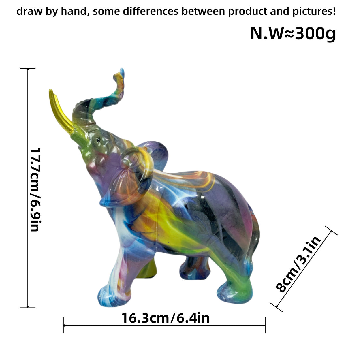 Kreative Elefantenfigur mit farbenfrohem Design Brehn