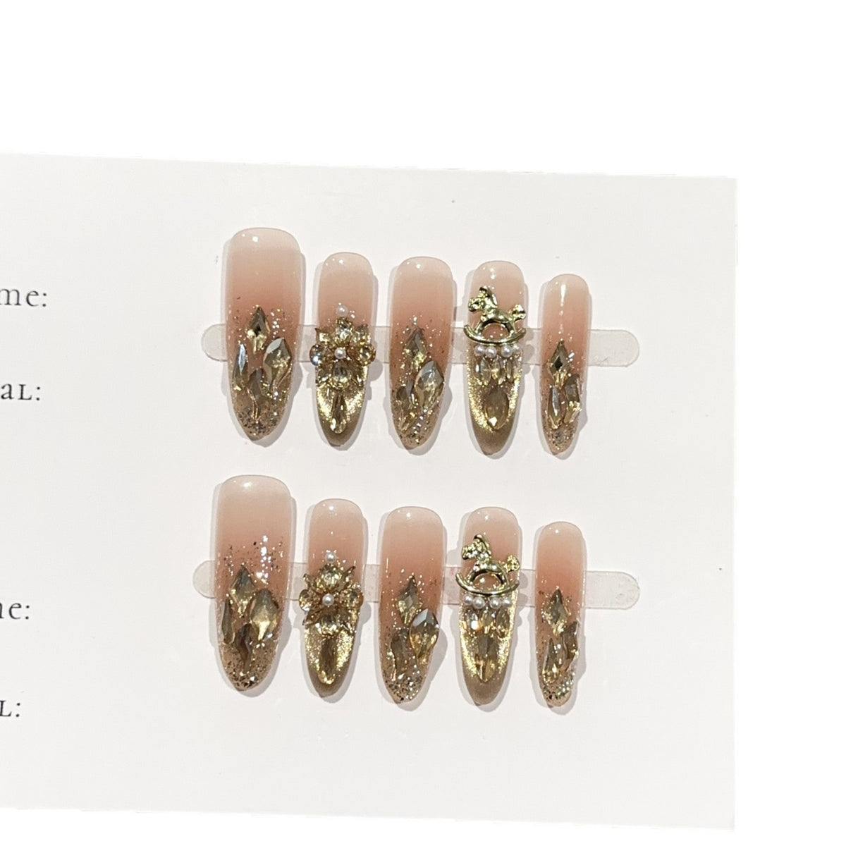Luxuriös dekorative Press-On-Nagelset