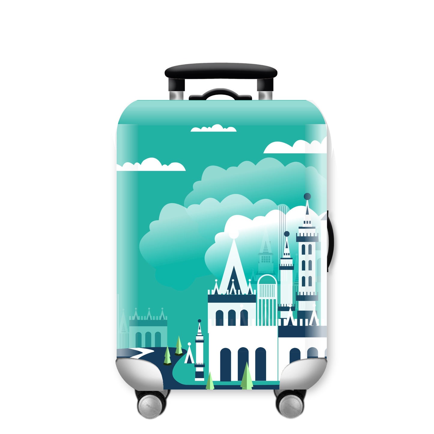 Unisex Hartschalenreisekoffer mit urbanem Skyline-Motiv Brehn