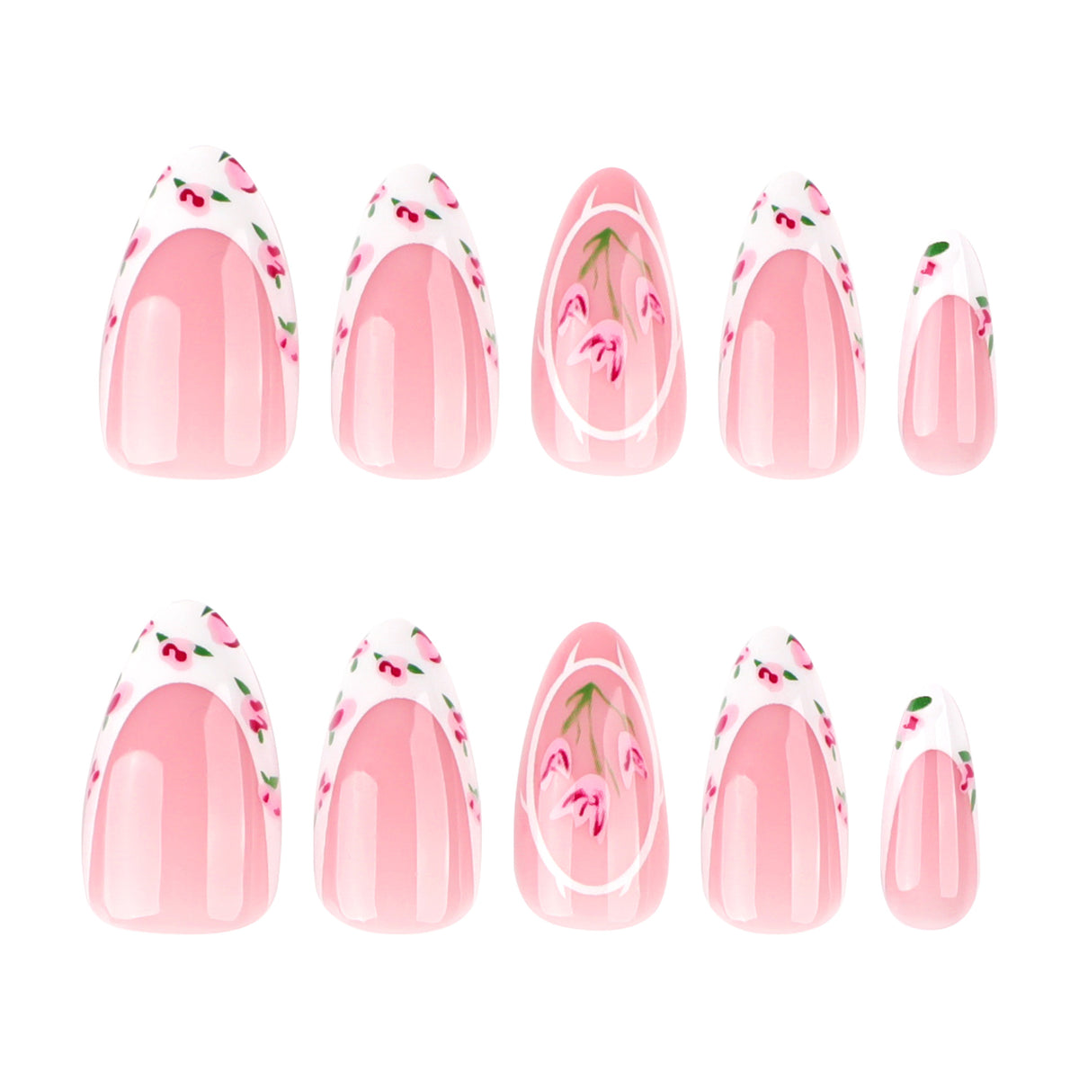 Kunstvolle Nagelverlängerungen mit floralem Design Brehn