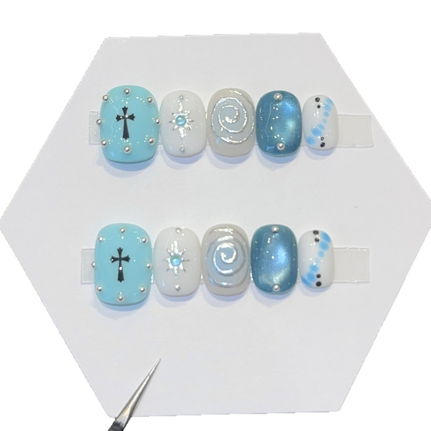 Künstliche Nagelspitzen mit Kreativen Geometrischen Designs Brehn