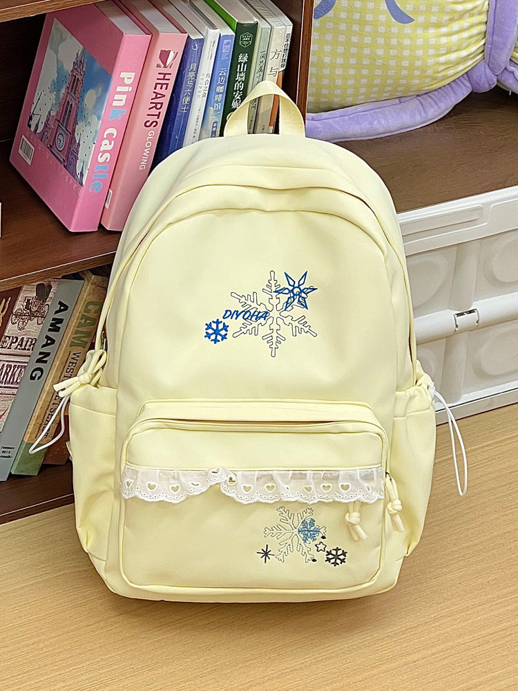 Bestickter winterlicher Schulrucksack