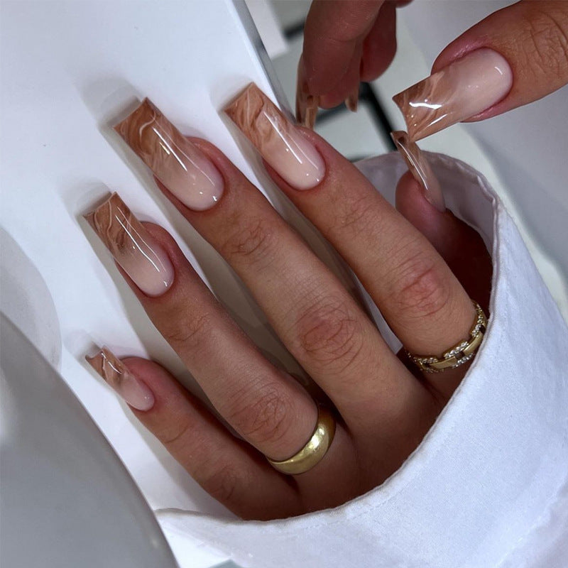 Elegante marmorierte Press-On-Nagelverlängerungen Brehn