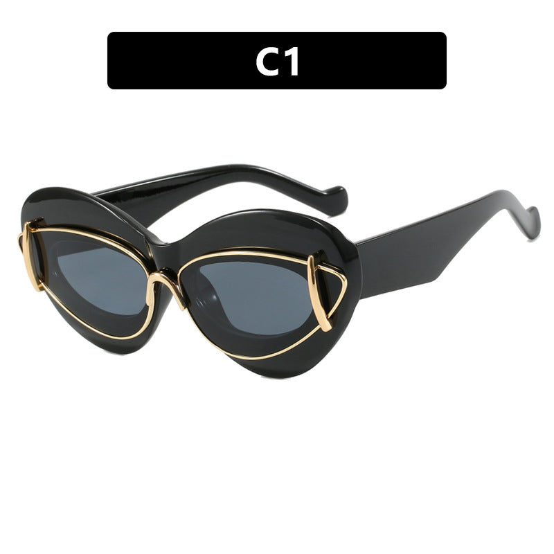 Damen extravagante Katzenaugen-Sonnenbrille Brehn