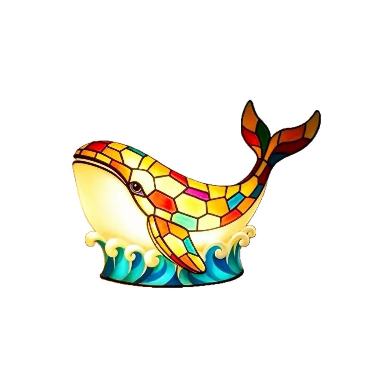 Buntglas Delphin Nachtlicht Lampe Brehn