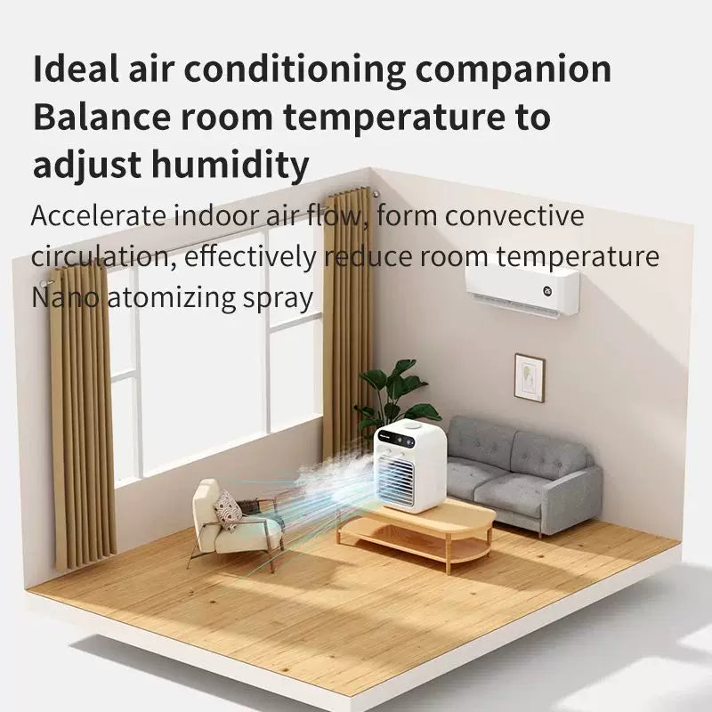 Unisex Einheitsgröße persönlicher Desktop-Evaporator-Mikrokühler mit oberer Füllung Eisreservoir einstellbare Multi-Winkel-Luftauslässe flüsterleiser USB-Lüfter Brehn