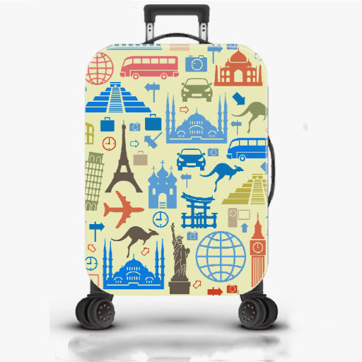 Unisex nan robuster Hartschalen-Trolley mit nostalgischem Eisenbahn-Collage-Print, rundum drehbaren Leichtlaufrollen und versenkbarem Teleskopgriff Brehn
