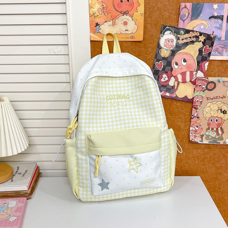 Stylischer Gingham-Muster Rucksack
