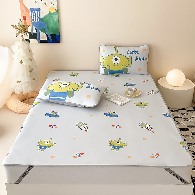 Kinder-Matratzenschoner-Topper mit rutschfester Unterseite und niedlichem Bären-Print