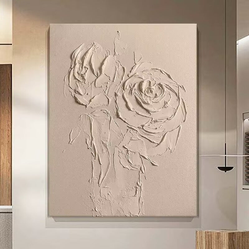 Strukturiertes Floral Relief Leinwandkunst