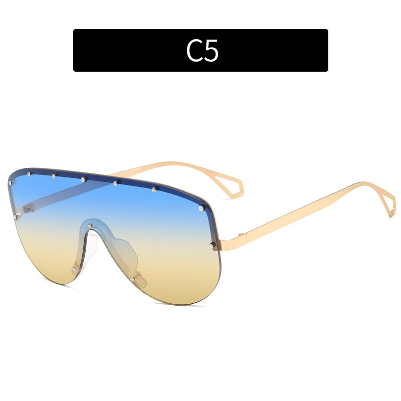 Oversized Shield Sonnenbrille Moderner Look