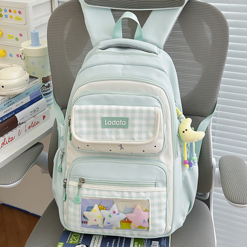 Verspielt Gingham-Muster Rucksack