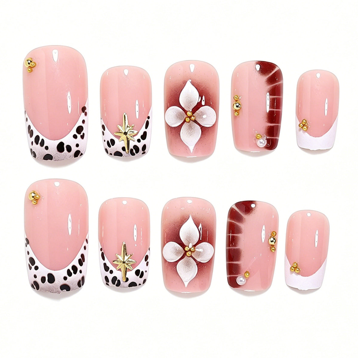 Dekorative 3D Floral Nagelkunst Brehn