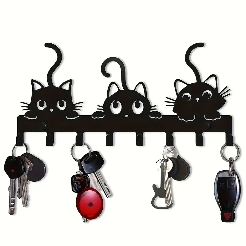 Schlüsselhalter aus Metall mit Katzenmotiv Brehn