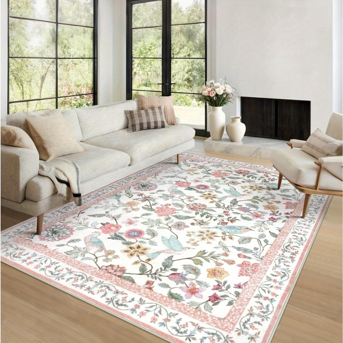 Florales Muster Dekorativer Bereichsteppich