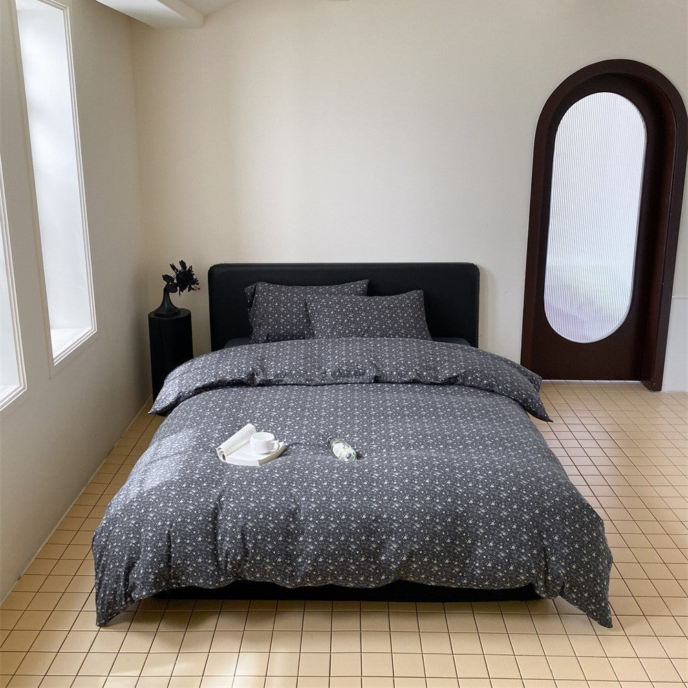 Polka Dot Baumwoll-Percale Bettbezugset mit Eckenbändern