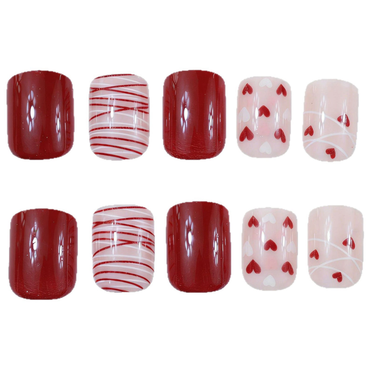 Romantische Herz-Themen-Nagelkunst-Verzierungen Brehn