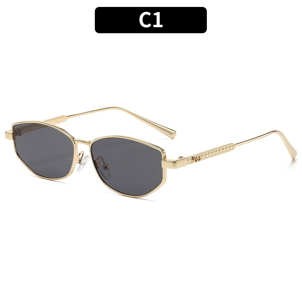 Stylische hexagonale Metallrahmen Sonnenbrille