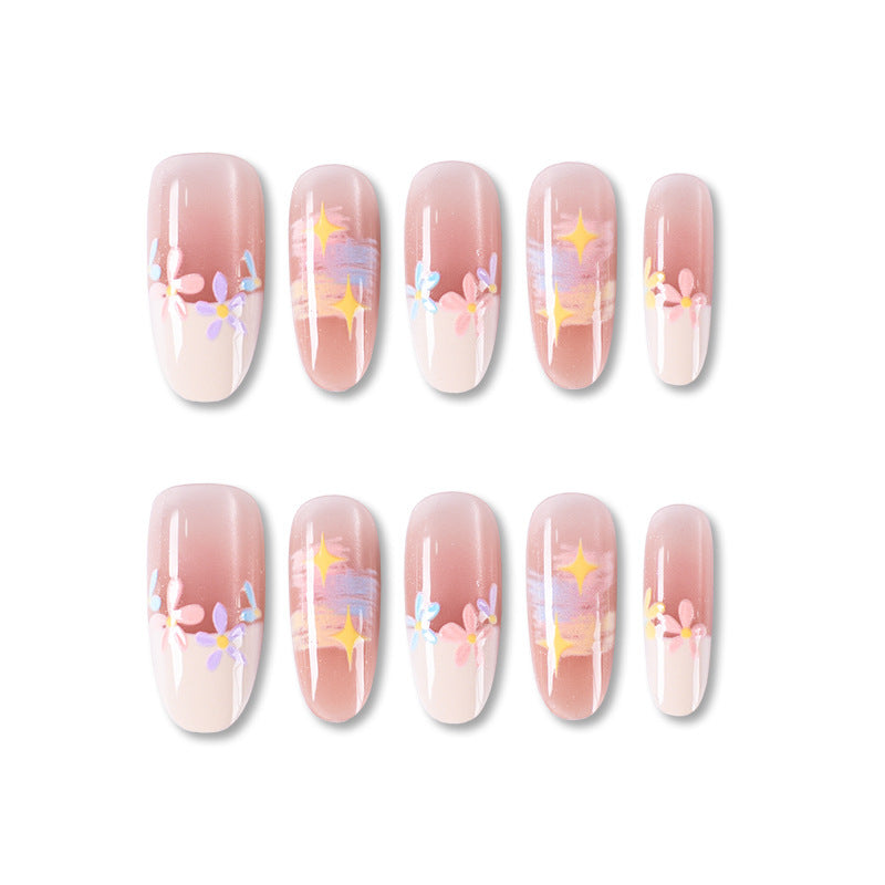 Florales Dekoratives Press-On-Nagel-Set Brehn
