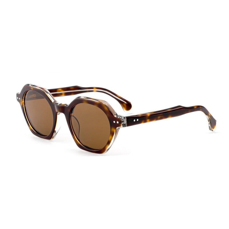 Damen Sonnenbrille im stilvollen, sechseckigen Design mit robustem Rahmen und UV-Schutz Brehn