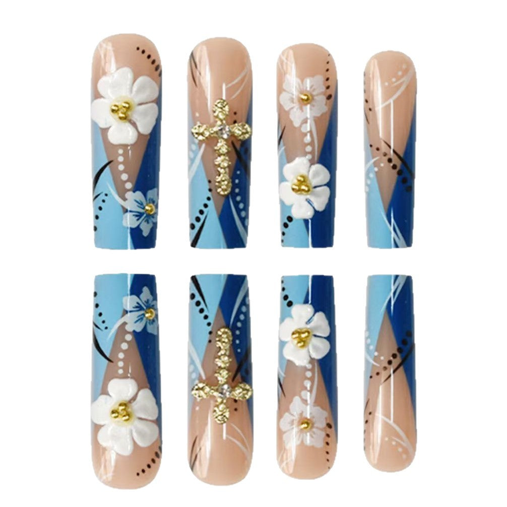 Dekorative florale Nagelkunstverlängerungen Brehn