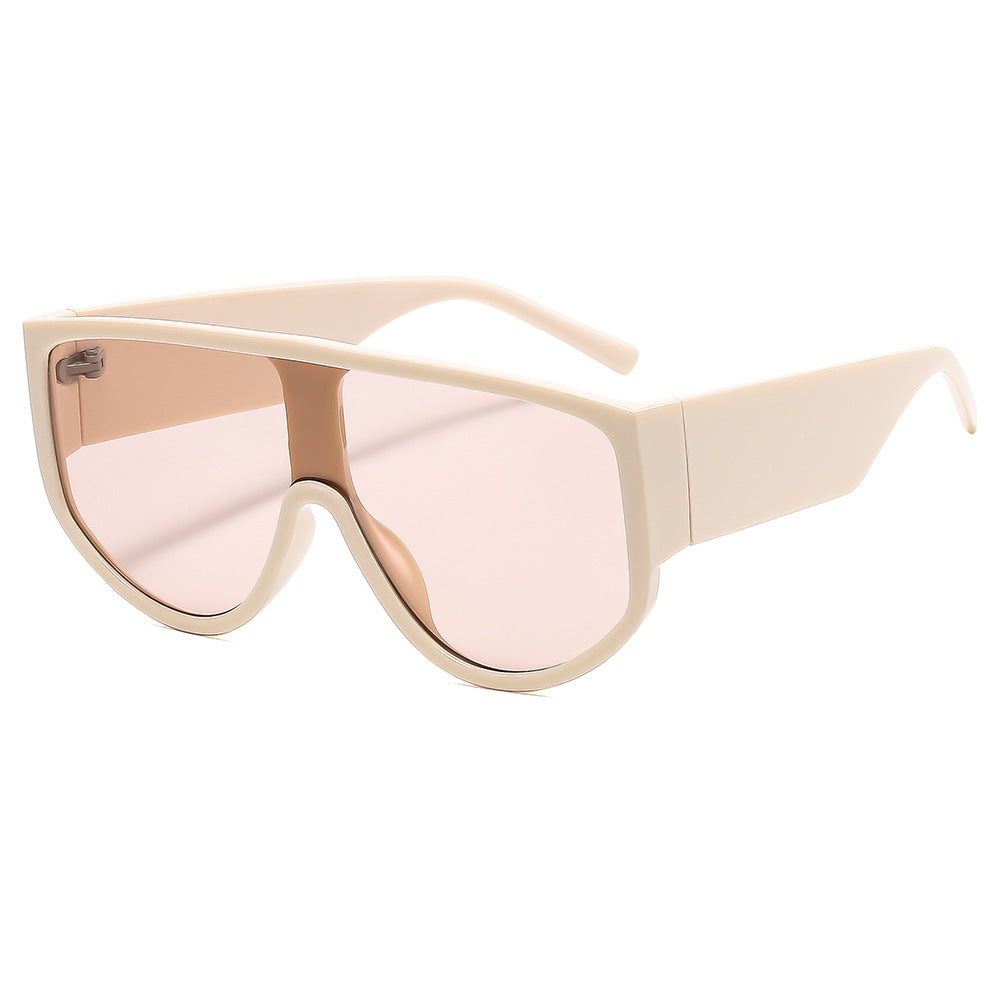 Damen Fashion-Sonnenbrille mit futuristischem, transparentem Rahmen und großem Schutz Brehn