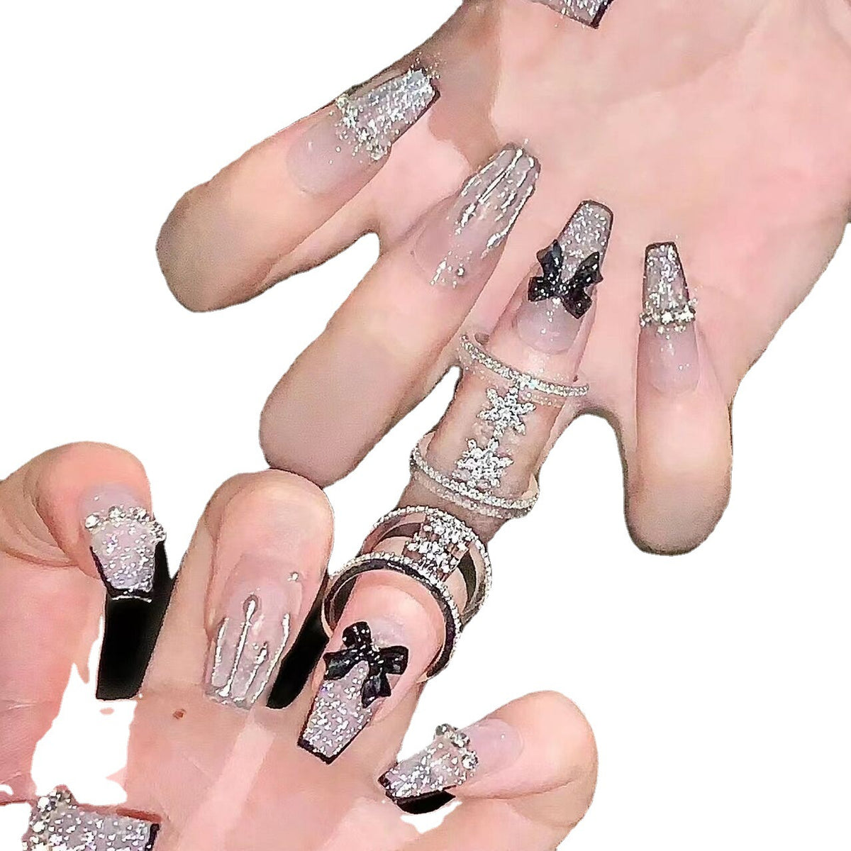 Premium Strass-beschmücktes Press-On Nagelset Brehn 1787296405