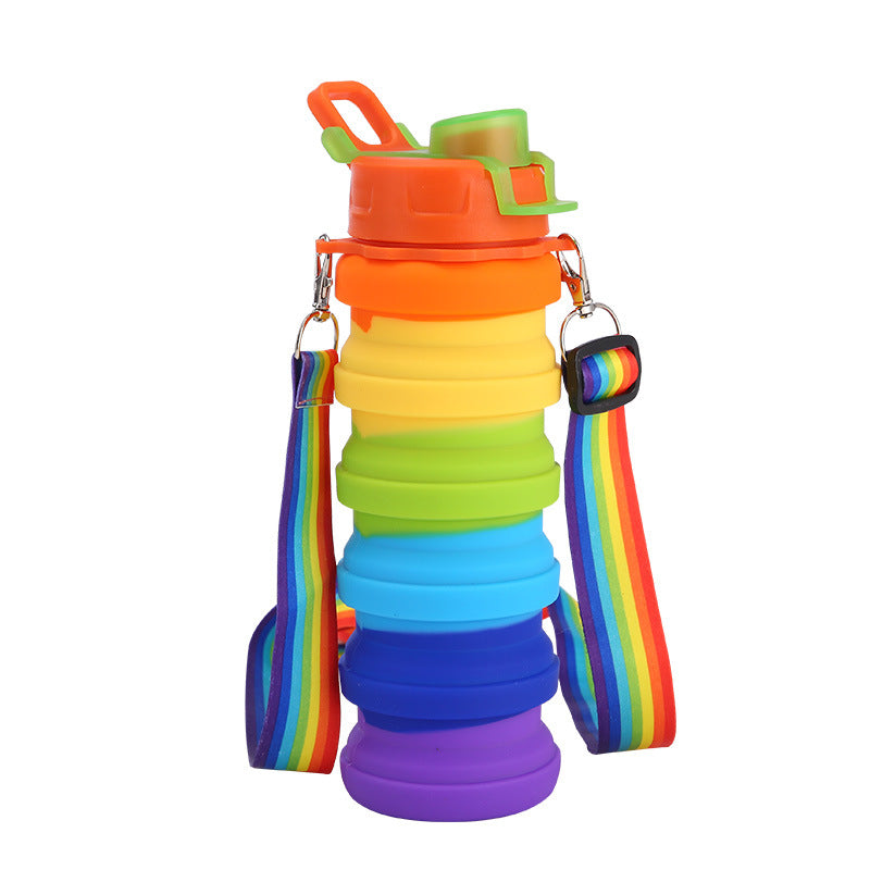 Damen zusammenfaltbare Silikon-Wasserflasche mit buntem Design Brehn