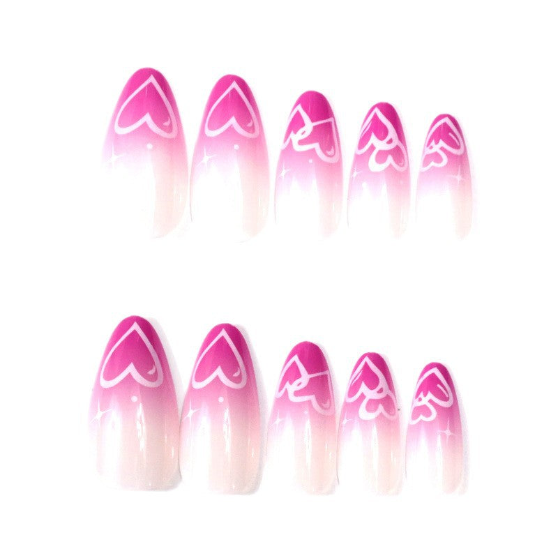 Herz-verzierte Mandel-Nagelkunst-Set Brehn